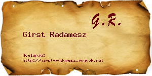 Girst Radamesz névjegykártya